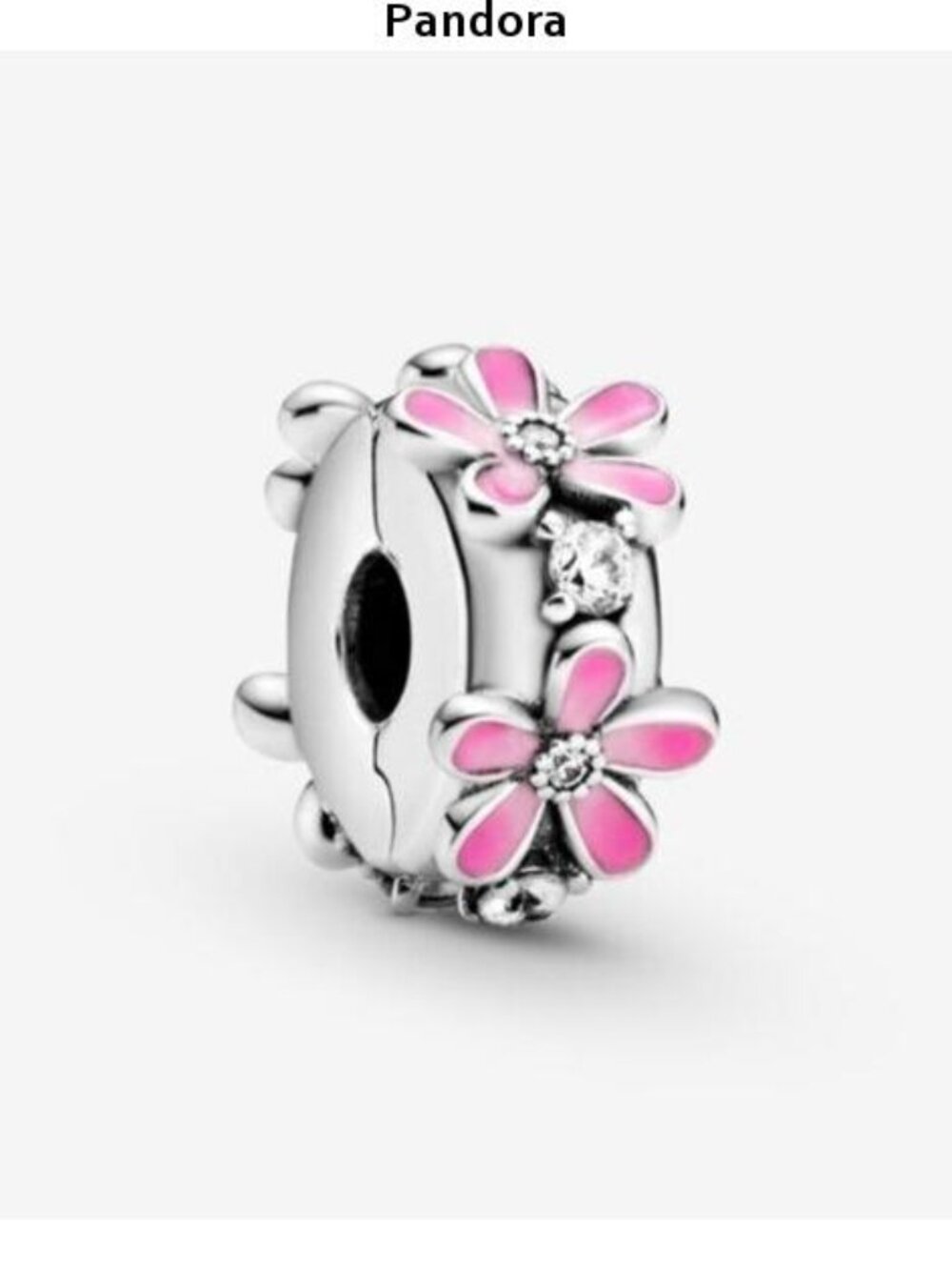 Pandora silver daisy clip-on charm